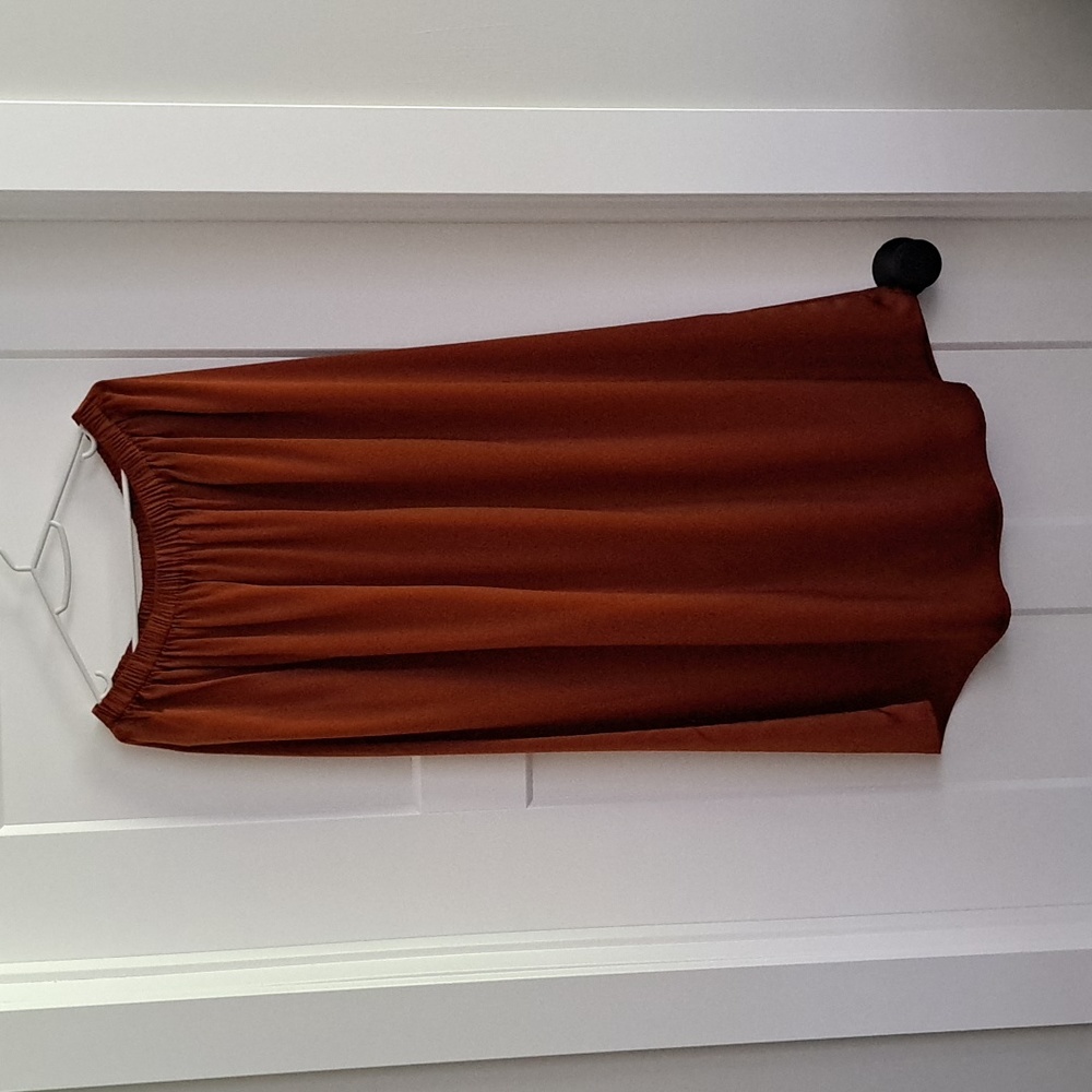 NWT Pleated Flare Skirt (Burnt Brick) - Lattelier - Picture 7 of 11